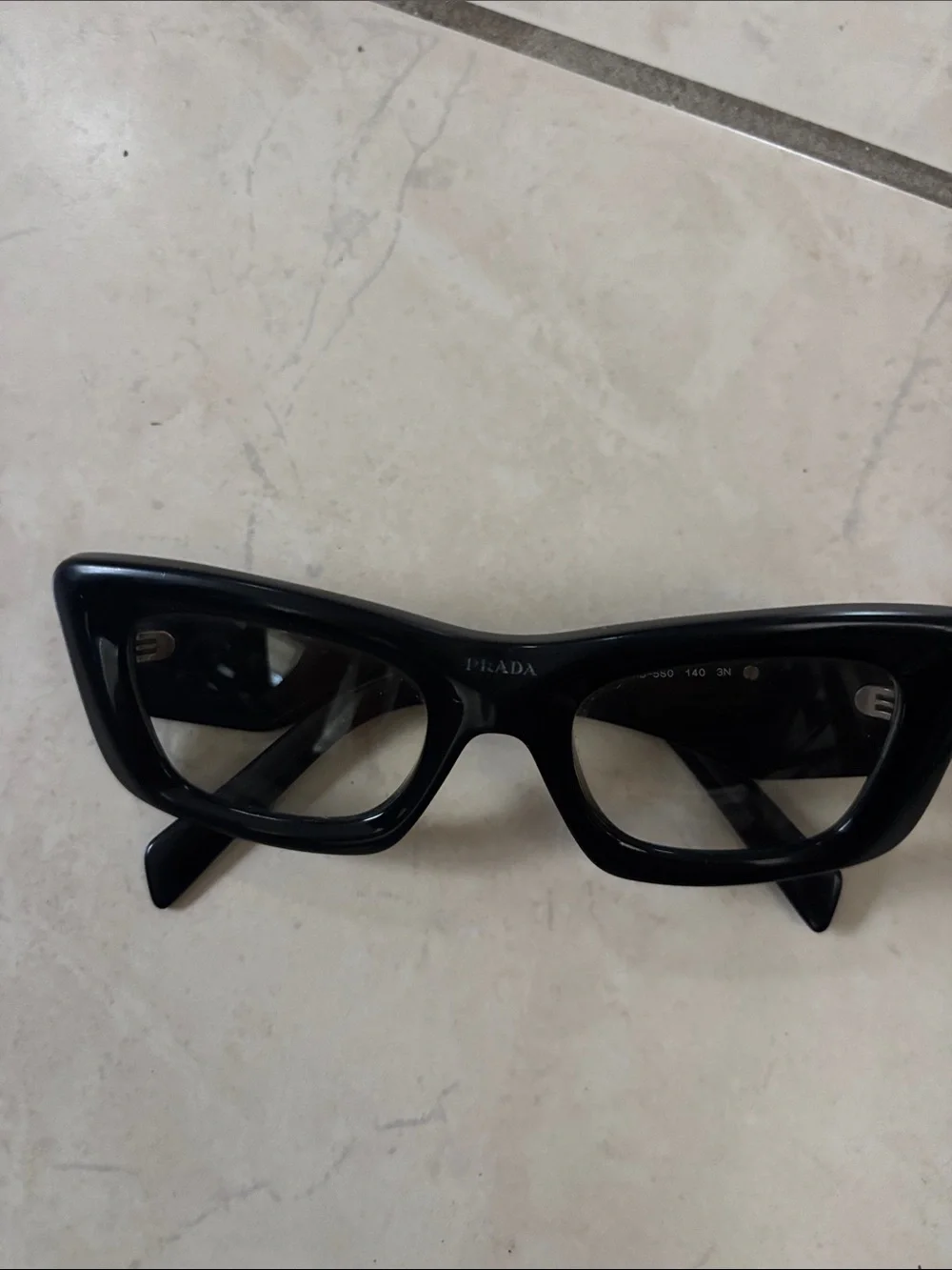 Prada Glossy Black Cat-Eye Sunglasses